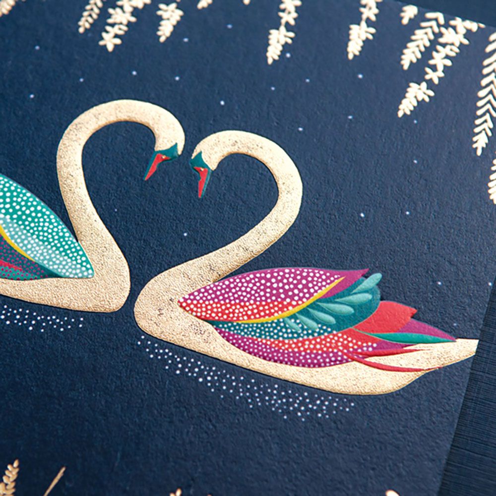 Heart Swans Card By Sara Miller London